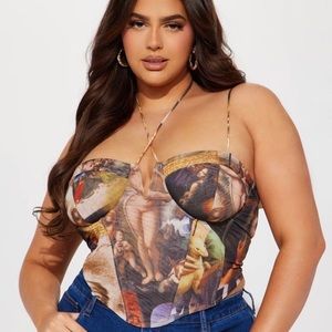 Fashion Nova- Renaissance Mesh Corset Top